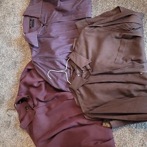 3 plum and expresso dress shirt bundle